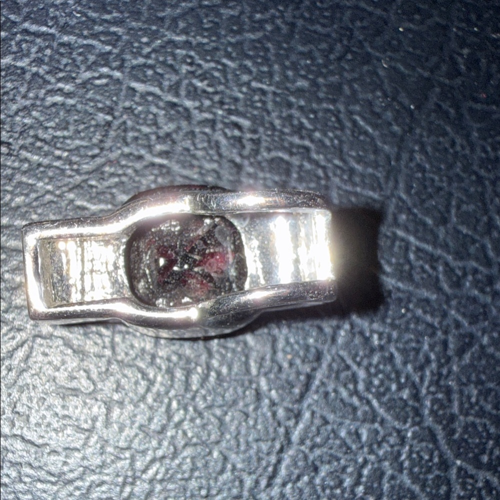 Silver and Black / Red Faceted Stone necklac elegant - Picture 7 of 10